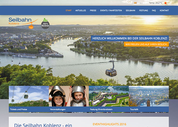 Seilbahn Koblenz Webdesign