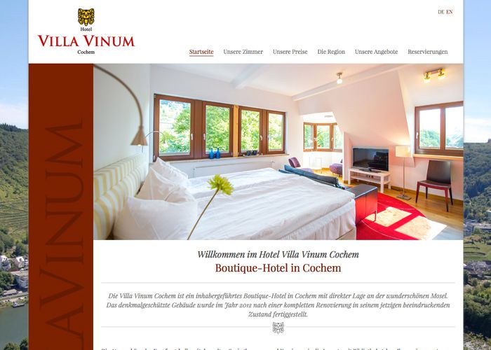 Villa Vinum - Hotel Webdesign
