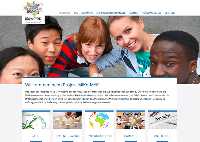 Projekt Miko-MYK Webdesign der Startseite